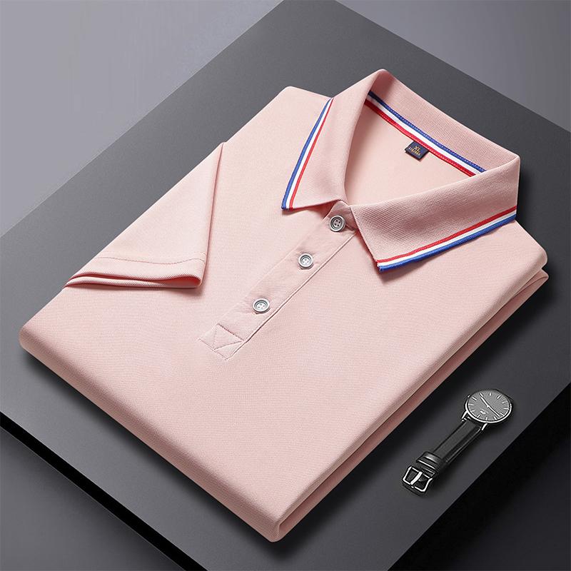 Trend Hub Solid Color Polo Shirt Men's Business Polo Collar Half Sleeved Top Casual Short Sleeved T-shirt for Men