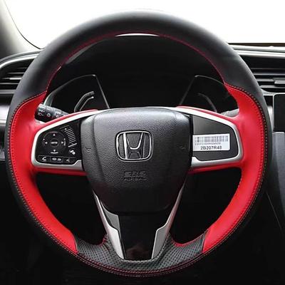 Ручная прошивка Нескользящая Кожаная Спортивный стиль Чехол на руль автомобиля Для Honda Civic 10 2016- CR-V Clarity 2018-