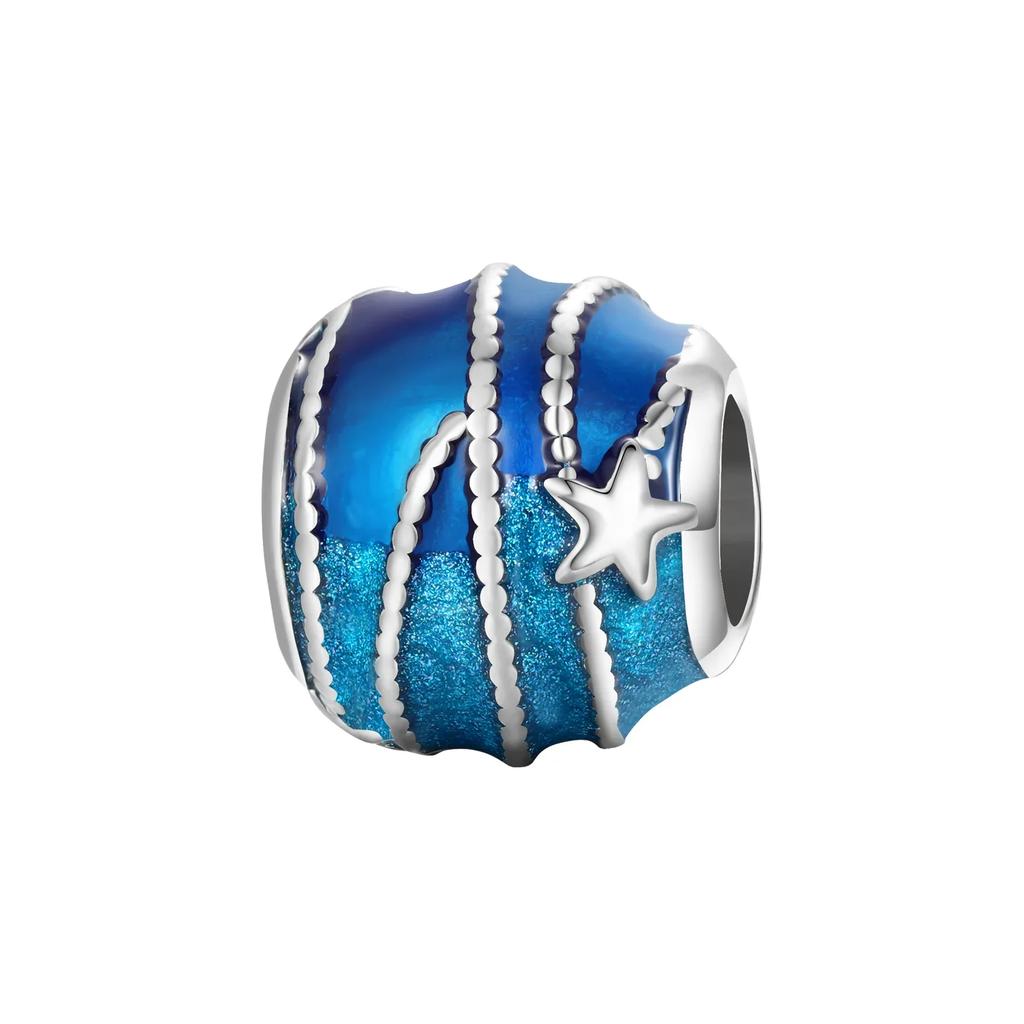 Оригинальные медные синие шармы Бабочка Цветок Сердце Рыба Серьги Бусины Для Ожерелья DIY Браслет Подарок Ювелирные Изделия