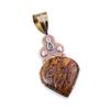 Natural Maryam Jasper 925 Solid Sterling Silver Gift TwoTone Pendant 1.75" D9I81
