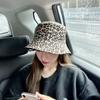 Sunshade Leopard Print Bucket Korean Style Fisherman Hat Vintage Y2k Bucket Hat  Male and Female