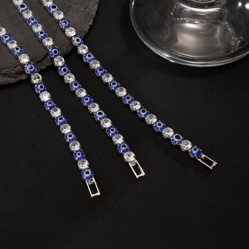 Синий сглаз Регулируемые браслеты-теннисные цепочки с цирконами для женщин и мужчин Ювелирные подарки