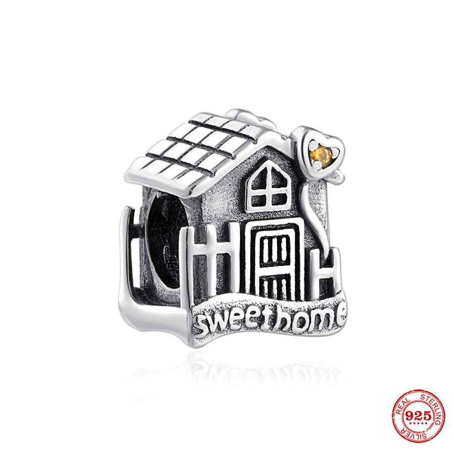 Новые ювелирные изделия из стерлингового серебра 925 пробы, подвеска для дома, пара, кулон, книга, бусина, подходит для женщин, оригинальный браслет, подарок