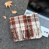 Шарф из мохера в клетку в корейском стиле - Женская зимняя шаль из имитации кашемира