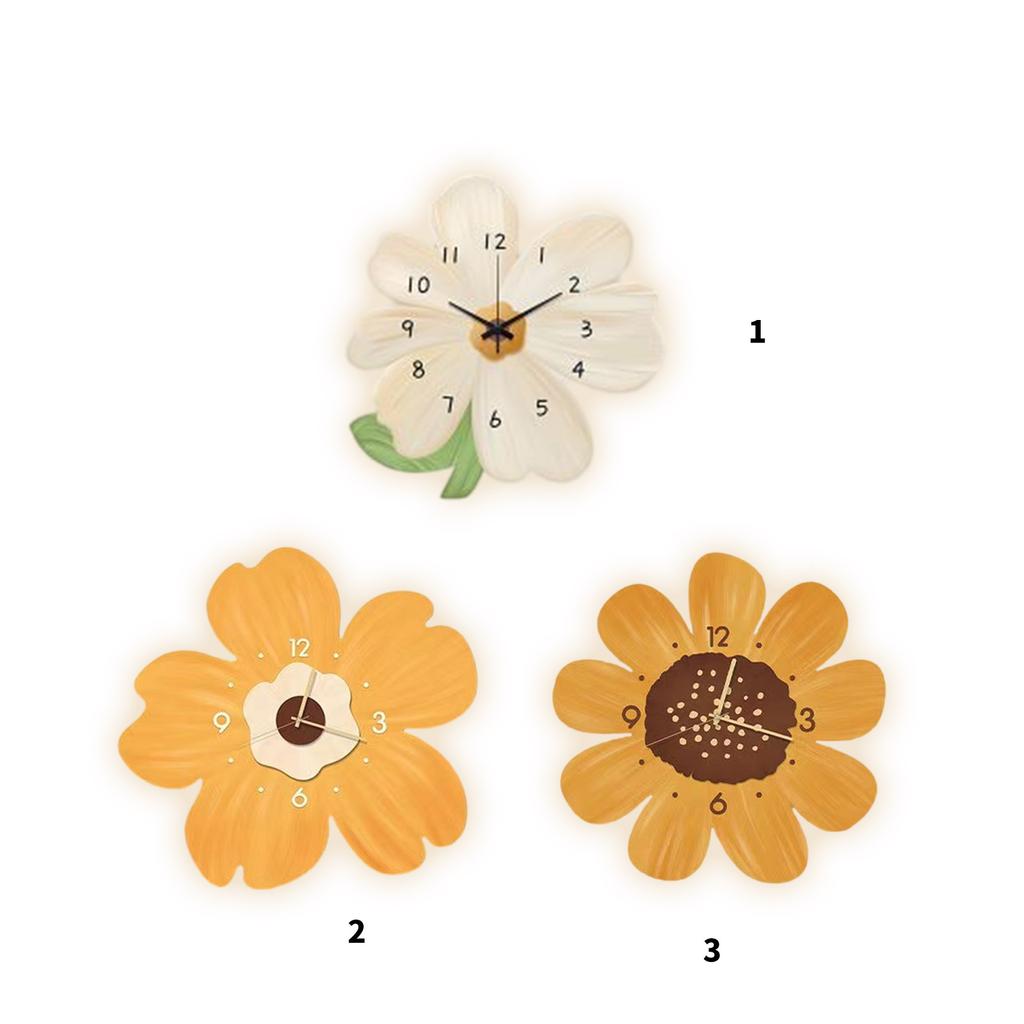 Creative Flower Decors Wall Clock With Built In Light Perfect For Bedrooms Living Room Battery Operated Wall Clock