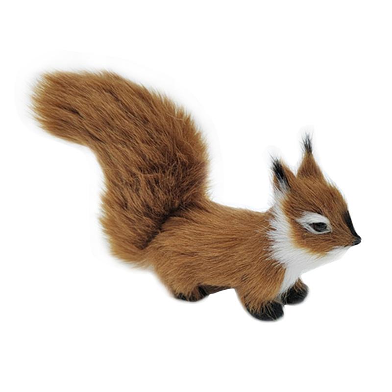Mini Simulation Squirrel Plush Animal Ornament Christmas Table Decorations Children Birthday Gift Cute Squirrel Miniatures Craft