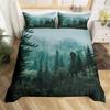 Smoky Mountain Pinefores Grey Tree Natural Scenery Art Comfortable Duvet Quilt Cover Pillowcase Bedding Set Children Bedroom