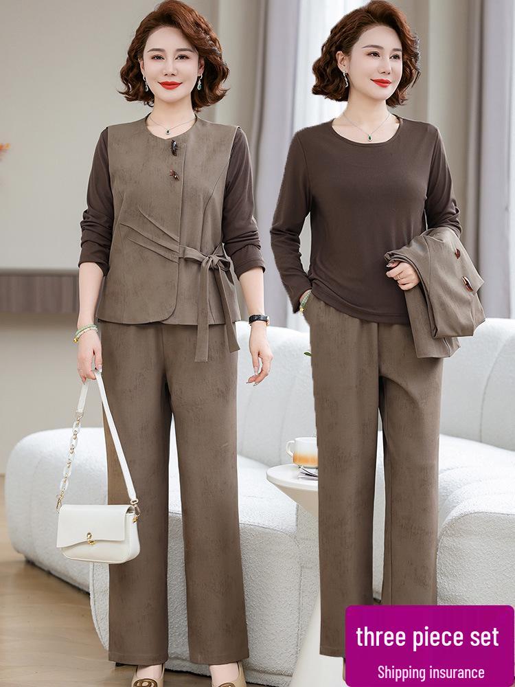 Стильный комплект: блузка и жакет большого размера для женщин среднего возраста - Мода Весна/Осень