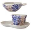Kunzan Kiln Coffee Cup Saucer with Hasami Made In Flower Center Blue J-kitchens & Dripper, Ware, Japan, Pattern,
