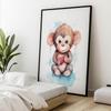 Małpka Z Sercem Małpka Z Sercem, 30X40 Cm, Rama Drewniana Ciemny Brąz, Papier Matowy 230 Gsm