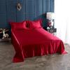 High End Rayon Queen Size Bed Sheet Set Luxury Solid Satin Silky Bedsheet Set High Quality Single Double Sheets and Pillowcase