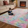 New Rainbow Colors Carpets Tie Dyeing Plush Soft Carpets For Bedroom Living Room Anti -Slip Floor Mats Kids Room Carpet Rugs