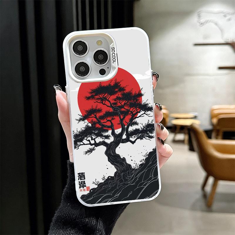 Японский минималистичный чехол для телефона с сосной для iPhone 15 16 17 Pro Max 17Air 16E 14 Plus 13 12 Mini, противоударная задняя крышка She