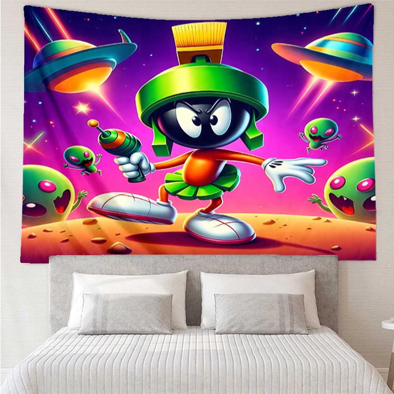 Marvin the Martian Tapestry for Bedroom Aesthetic Classroom Tapestries Wall Hanging for Living Room Dorm Office,Ideal Creative Gift