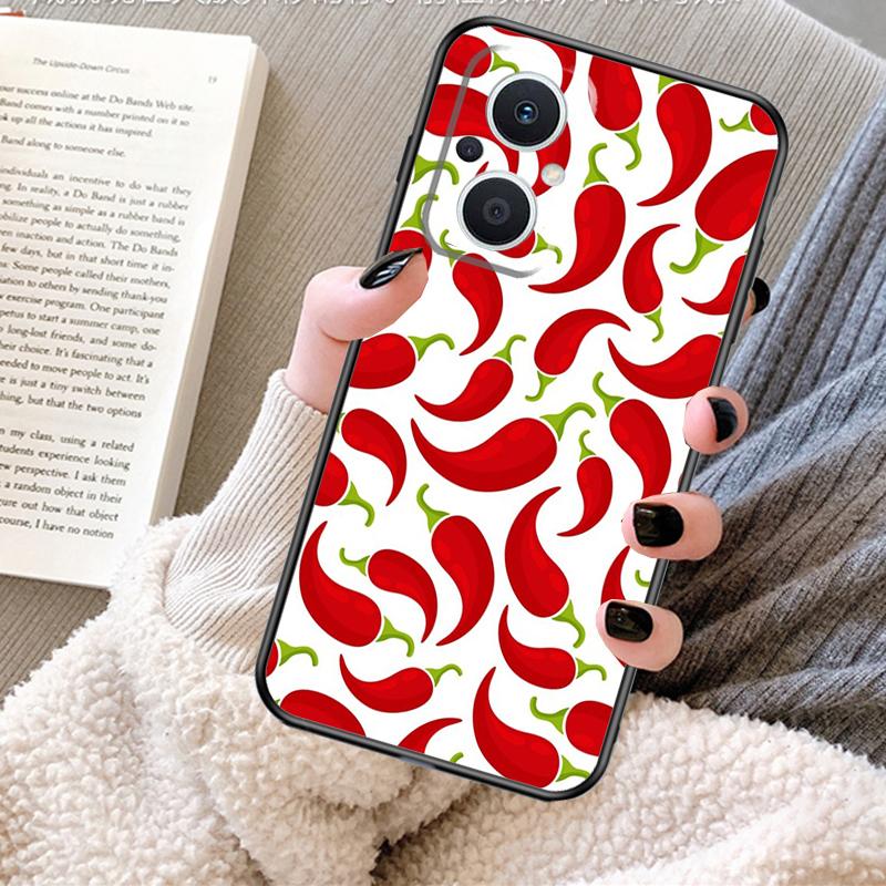 Red Chilli Pepper Pattern Case For OPPO Reno 13 13F 12 11 F 8T 7 8 10 Pro OPPO Find X8 Pro X6 X3 X5 Lite Cover Fundas