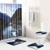 Landscape Shower Curtain Floor Mat Combination Four-Piece Set Bathroom Toilet Carpet Shower Room Mat Foot Mat