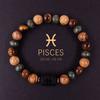 1 шт. 12 знаков зодиака для друзей, влюбленных, браслет из бусин из камня с полированным натуральным камнем, регулируемый, для пар, дружба, минималистичный