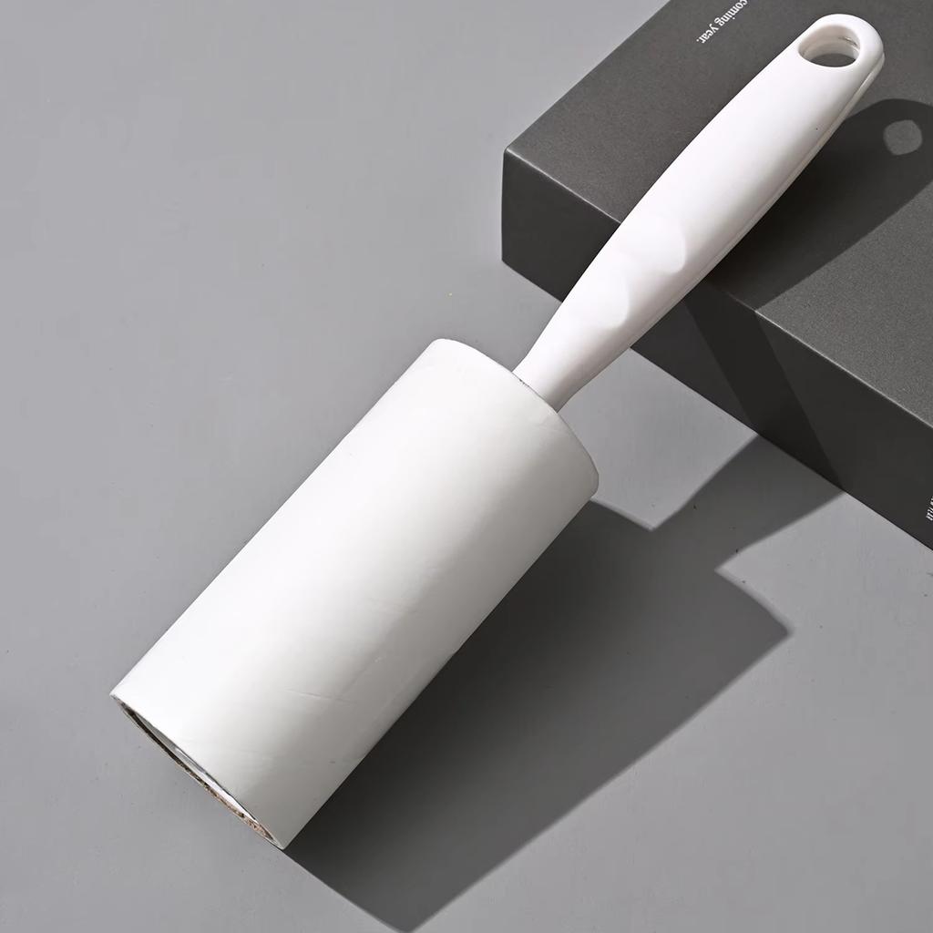 Lint Roller Remover with Ergonomic Handle and Refillable Sticky Paper Roll for Clothing Furniture and Car Interior Cleaning