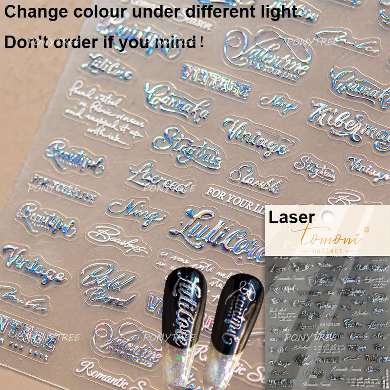 English Calligraphy Words Aesthetics Uniqueness Hollowed-out Pentagram Text Roman Alphabet Adhesive Nail Sticker Manicure Decals