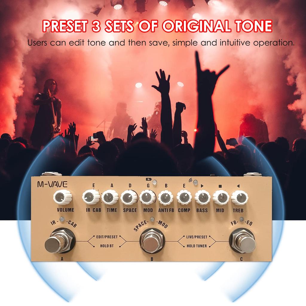 Btuty Portable Multi-function Electric Guitar Combined Effect Pedal with Wireless Music Playback, Phone Recording, and Audio Interface Functions