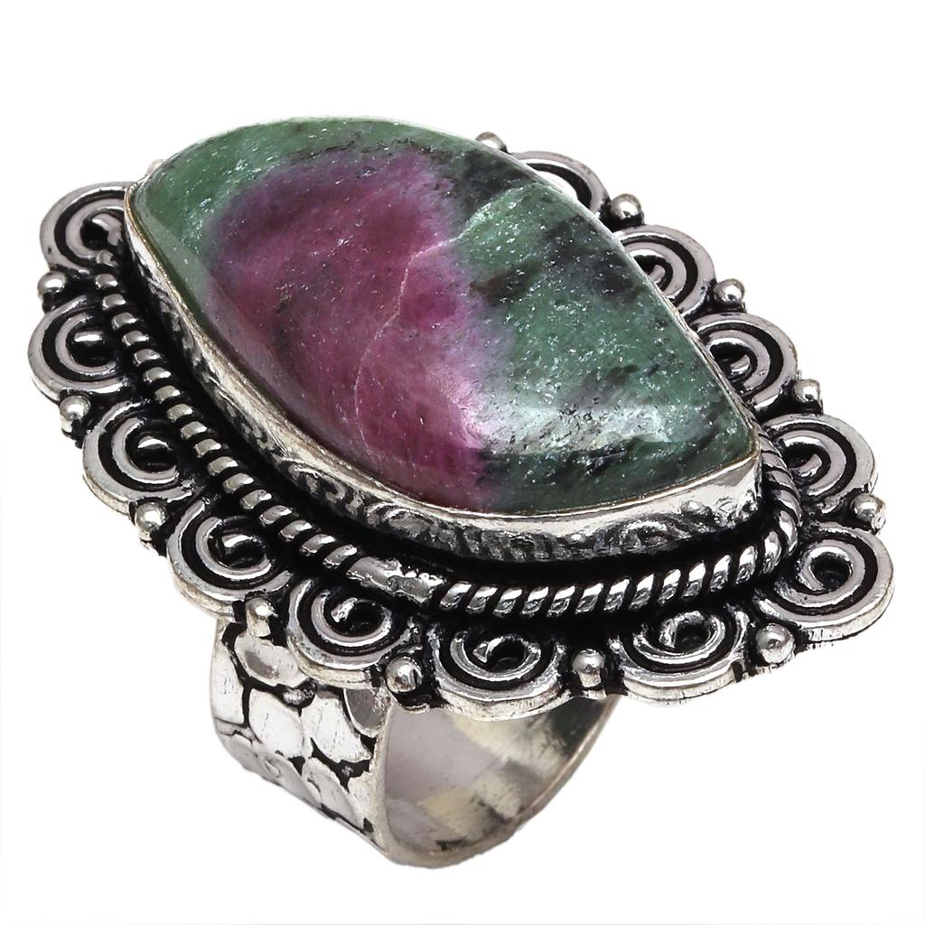 Ruby Zoisite Gemstone Handmade Silver Jewelry "7"