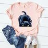 Lovely Cat Pet Tee Top Fashion T Shirt Clothing 90s Sweet Style Trend Casual Short Sleeve Women Print Lady Female Graphic T-shirt