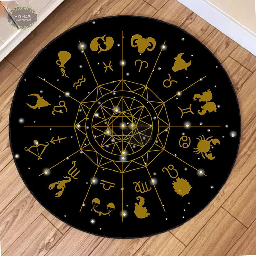 Круглый напольный коврик Mystic Constellation, колесо Таро Constellation, нескользящий ковер для гостиной, коврик для медитации, домашний декор