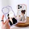 Cartoon Pattern Cream Texture Casing Wavy Edge Soft Silicone Cover Phone Case for IPhone Samsung Huawei Honor Xiaomi Redmi OPPO Realme Vivo Infinix