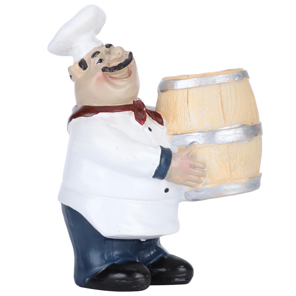 Resin Chef Statue Toothpick Holder Nordic Figurine Restaurant Tabletop Decoration Craft