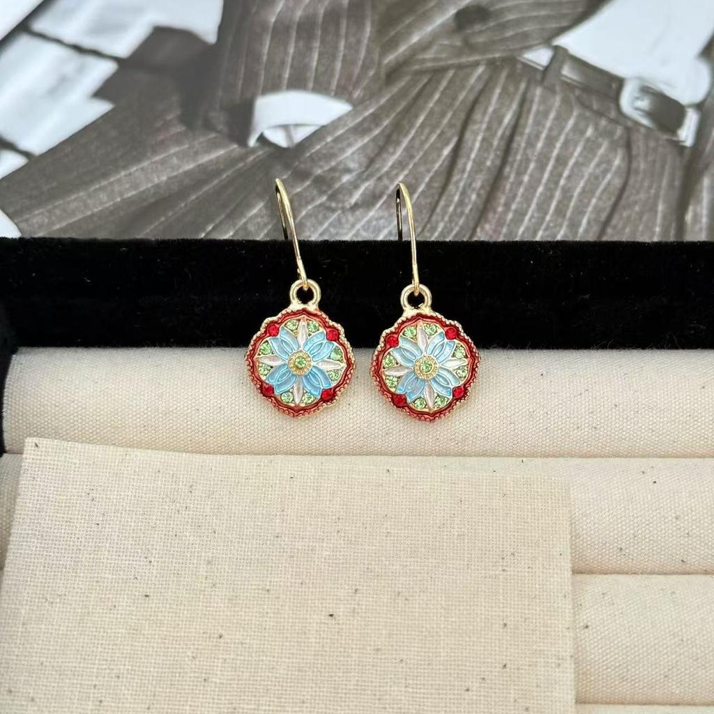 Серьги-кисточки с бамбуковыми листьями из сада Моне: Ретро Этнические Масляные Серьги-Крючки Ханфу для Женщин