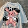 Девичья банда Broken Rabbit Doll Мужские и женские футболки с принтом Гоку Свободные топы Творчество Хлопковые футболки Футболки с рисунками Хип-хоп Парные футболки