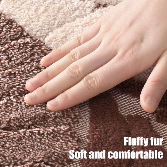 Leaf Pattern Bath Mat Absorbent Bathroom Rug with Anti Slip Bottom Thick Fuzzy Doormat Soft Rug