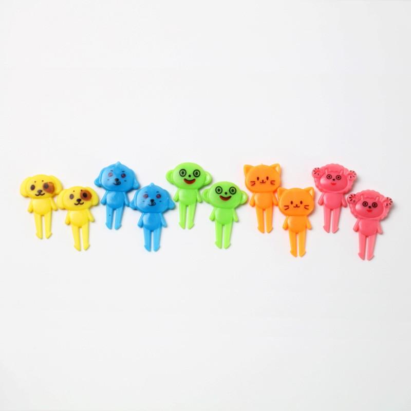 Creative Cartoon Animal Fruit Forks for Kids – Cute, Plastic Bento Picks for Household & Kitchen Use