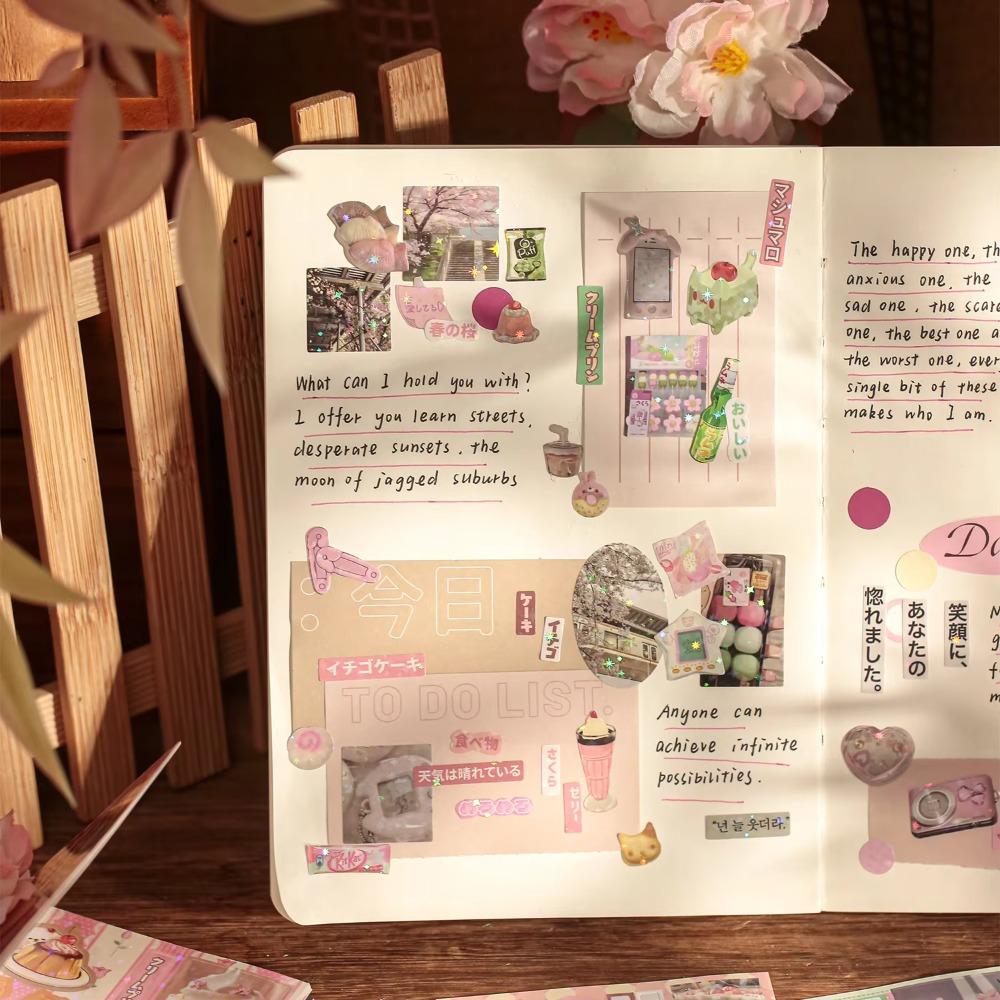 Cute Cut Film Sticker Book 30 Sheets Scrapbook Stickers DIY Decorative Stickers Phone Decoration