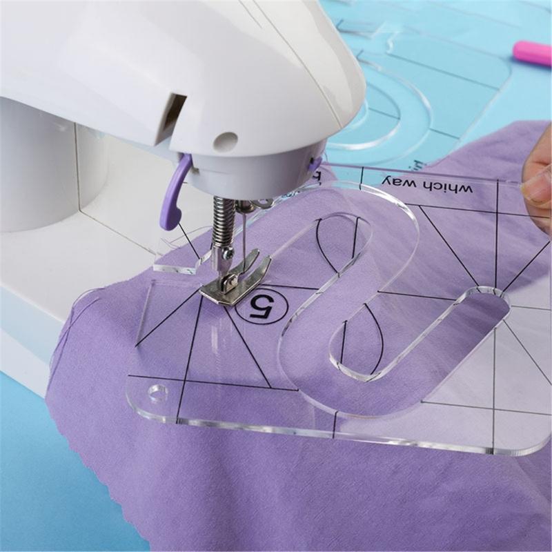 4 шт. Шаблоны для квилтинга Прозрачная акриловая линейка для квилтинга Линейка для квилтинга свободной стежкой Трафареты Швейная линейка Инструмент для пэчворка