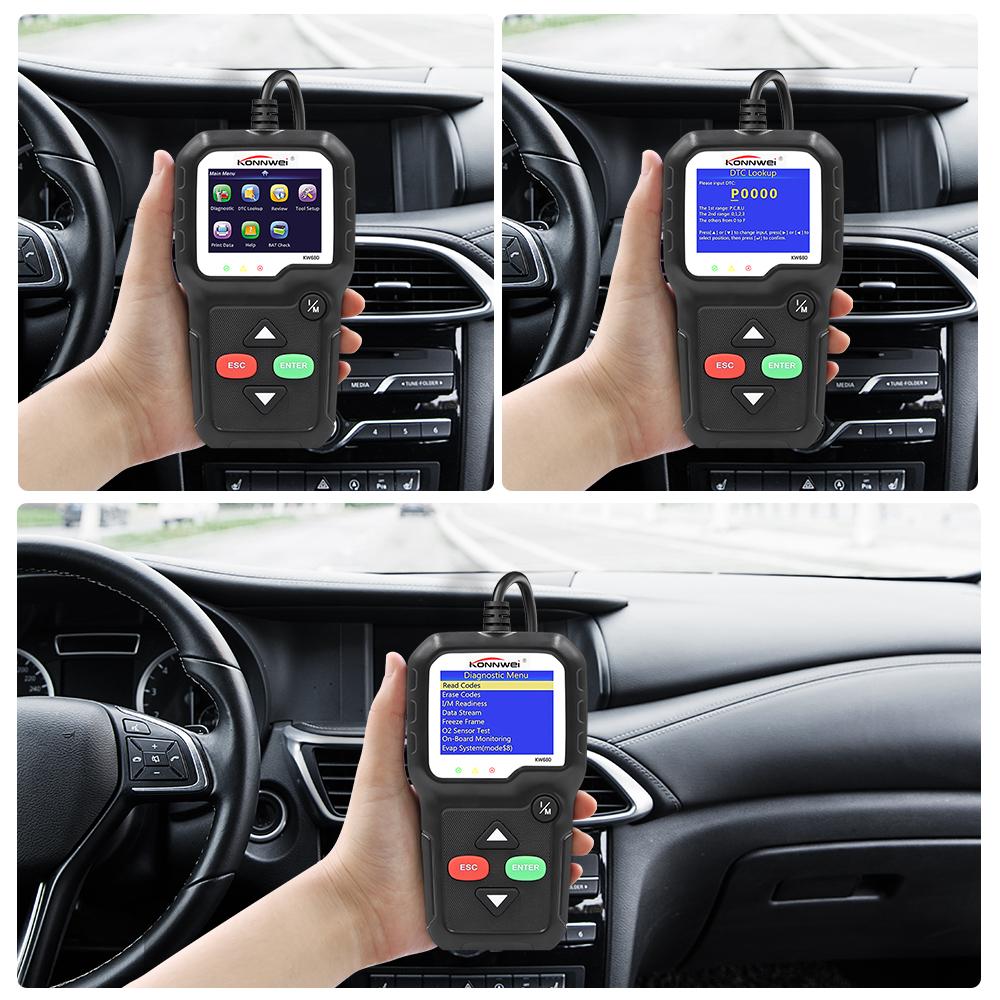 KONNWEI KW680 считывает четкие коды ошибок OBD2 автомобильный сканер OBD2 сканер OBD автомобильный диагностический автоматический диагностический инструмент