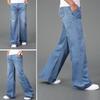 Мужские расклешенные джинсы плюс бархат, расклешенные от колена, свободного кроя, со средней посадкой, дизайнерские, классические джинсы из денима
