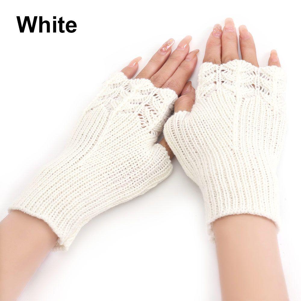 Зимние эластичные мягкие митенки без пальцев, вязаные перчатки, толстые теплые гетры