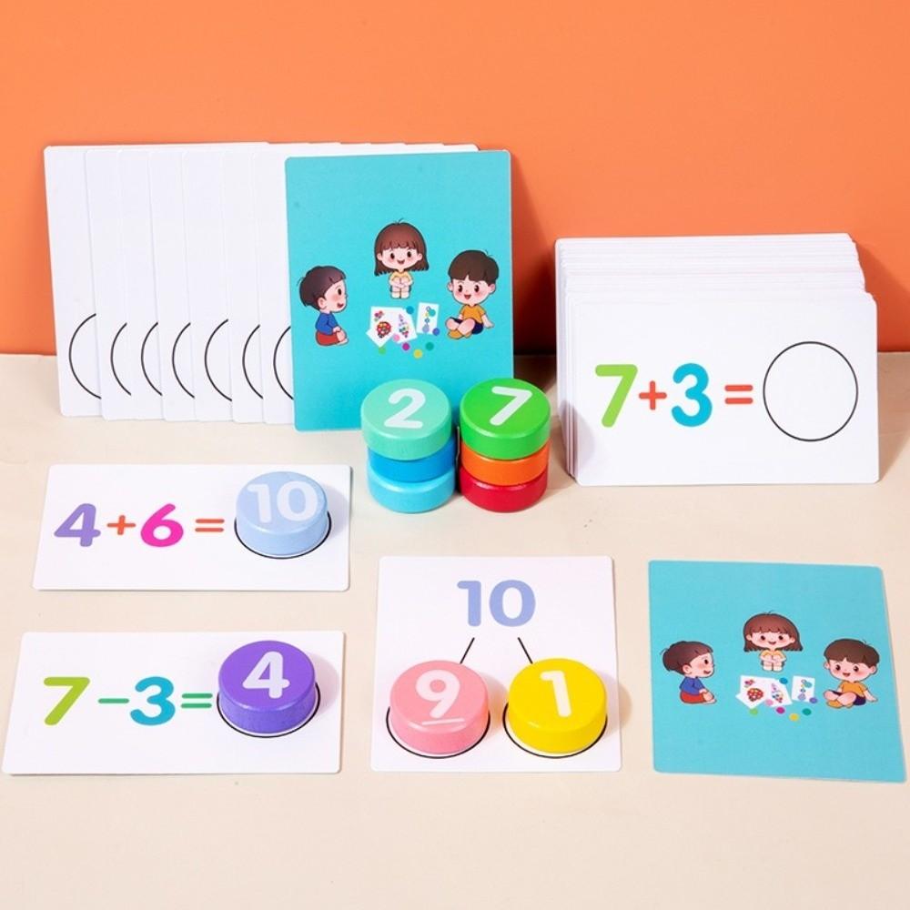 Colorful Digital Operation Card Addition and Subtraction Cognition Cards Brain-Stimulating Toys
