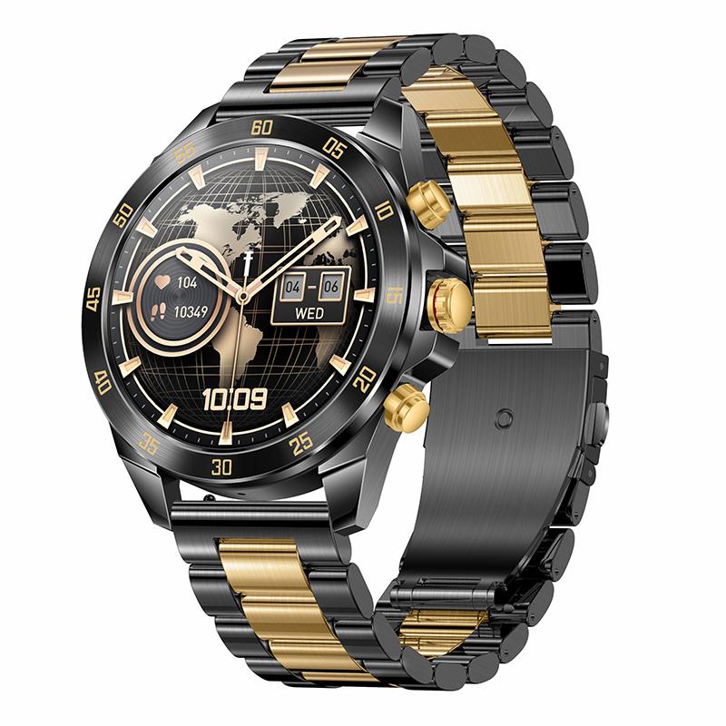 Умные часы со стальной полосой 1,43 дюйма Bluetooth спортивные часы с пульсометром браслет