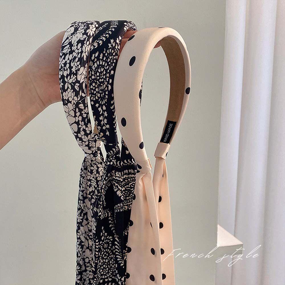 Краниальный Верхний Летний Ленточный Губчатый Обруч для Волос Шелк Шарф Повязка на Голову Корейские Резинки для Волос Женский Обруч для Волос