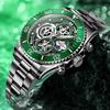 Новые модные зеленые механические часы Submariner в стиле Hollow Watch с календарем, светящиеся водонепроницаемые многофункциональные кварцевые мужские часы