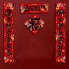 4Pcs/set Flocked Chinese New Year Door Sticker Glitter Fu Sticker Spring Festival Couplet  Corridor