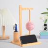 Wooden Yarn Holder with Phone Holder Rotating Pendulum Yarn Ball Dispenser Stand Bamboo Beech Wood Yarn Spool Rack for Knitting Lovers Surprise Gift