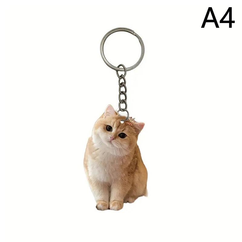 1 шт., черно-белый брелок в виде кошки, 2D акриловый кулон в виде кошки, двухсторонний дизайн, брелок в виде животного для рюкзаков и подарков