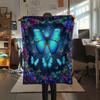 1 шт. Фланелевое одеяло с 3D-принтом бабочек, Высококачественное, Для всех сезонов, Декор для дома, Тепло и уют, Идеально для рождественских подарков