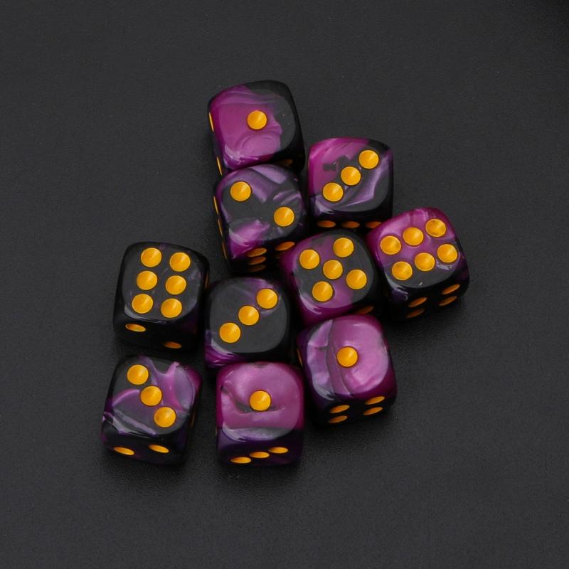 10 шт. шестигранный 12 мм прозрачный куб с круглым углом портативный настольный игровой кубик для настольной игры
