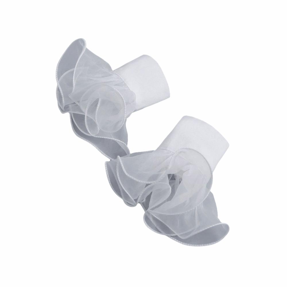 Полиэстер Отделка Ложный Воротник Дизайн с Оборками Дышащий Съемный Воротник Кружевная Отделка Соответствующие Манжеты На Рукава Рубашки с Короткой Длиной