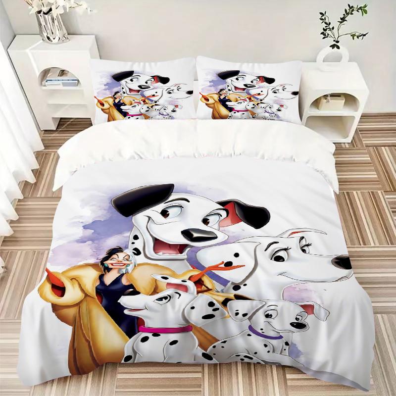 3Pcs Dalmatian Dogs Lady Bedding Sets For All Sizes New 3D Printed Bed Cover Comforter Duvet Cover Pillowcase Bedroom Decoration
