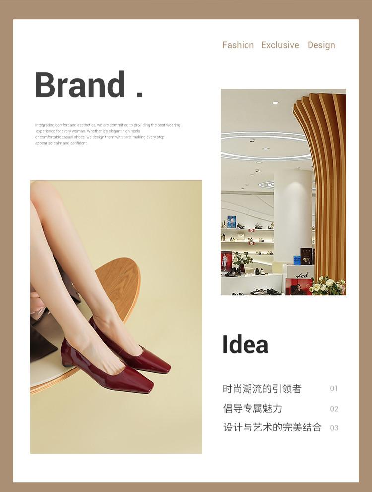 2026 New Head Leather Shallow Mouth Women's Single Shoes Versatile Low Heel Commuter Shoes Fashionable and Lightweight One Step Stepping